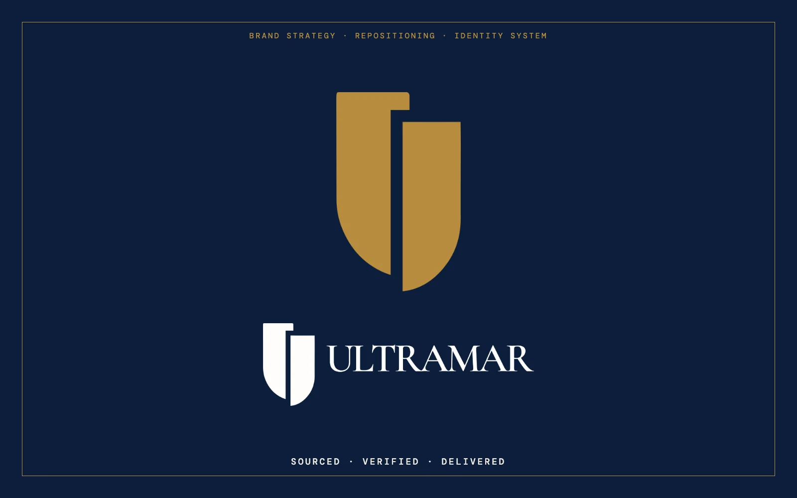 Ultramar gold shield and wordmark on Ultramarine