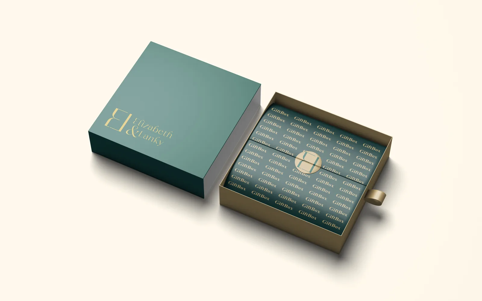 Elizabeth & Lanky jewellery box packaging mockup