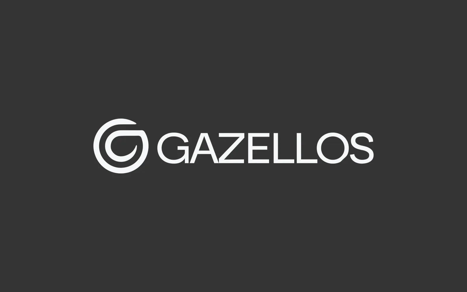 Gazellos horizontal logo reversed on Jet Black