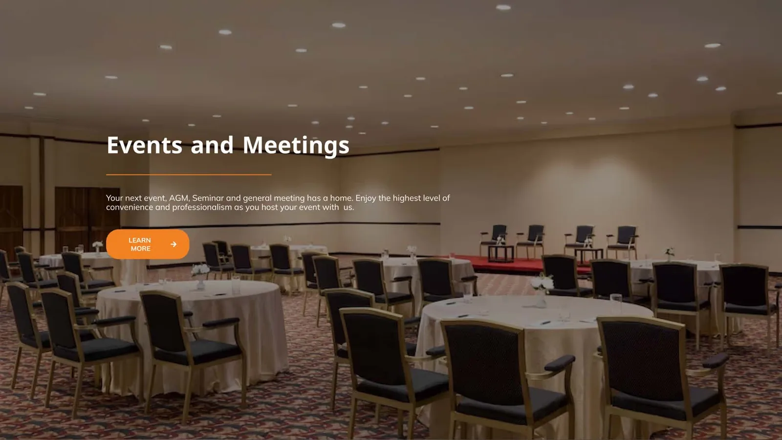 Ikeja Hotels events and meetings page