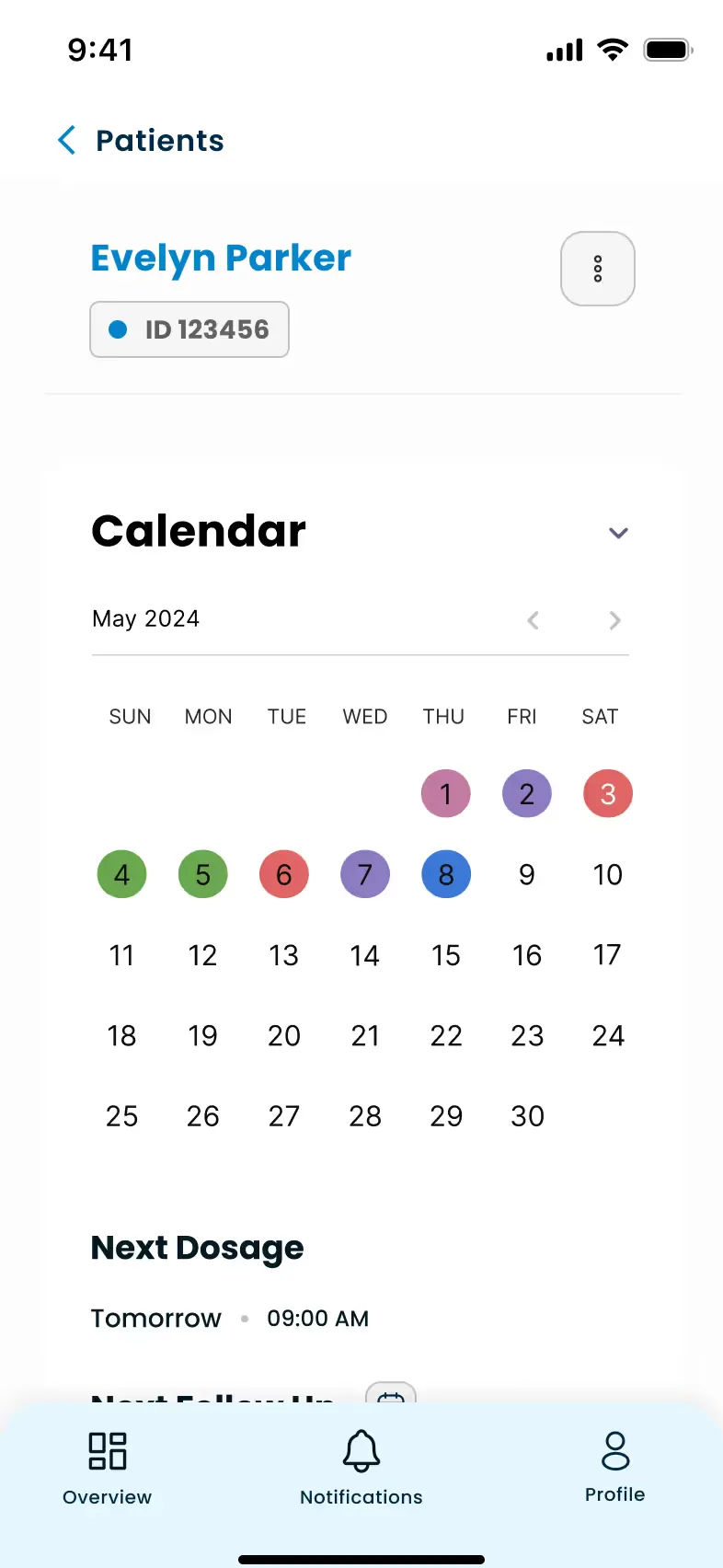 MedAdher patient adherence calendar