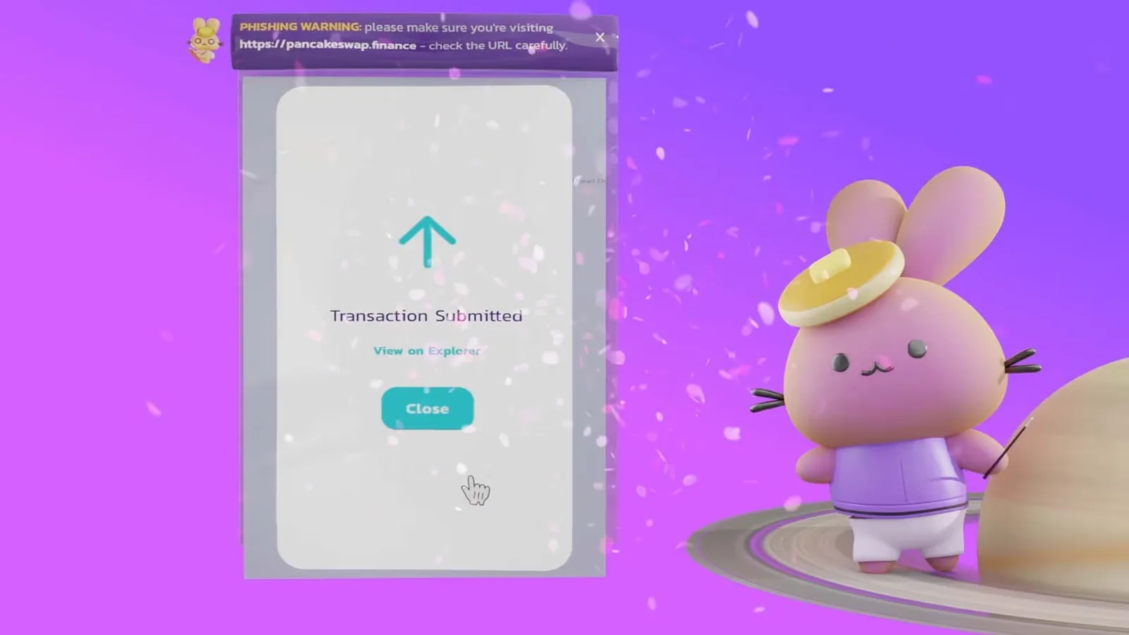 Swap confirmation frame in the PancakeSwap explainer