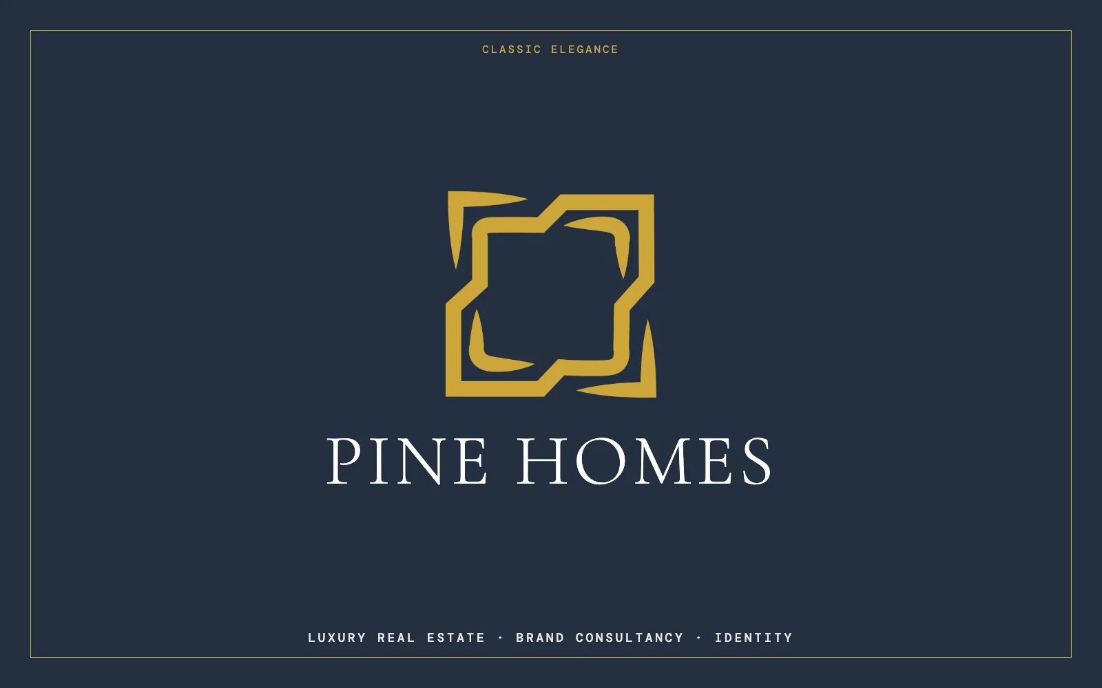 Pine Homes brand identity, art-directed cover