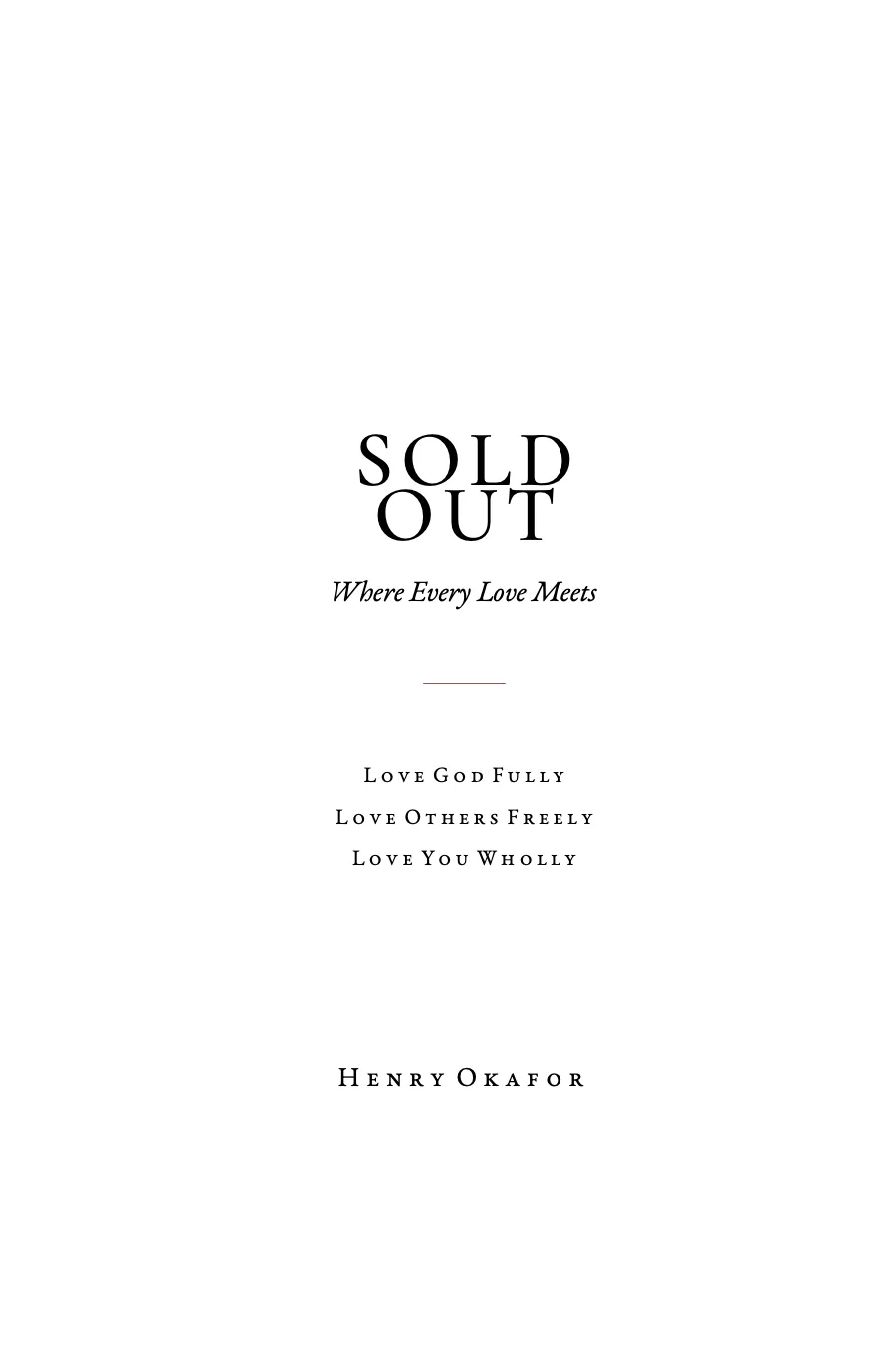 Sold Out interior title page