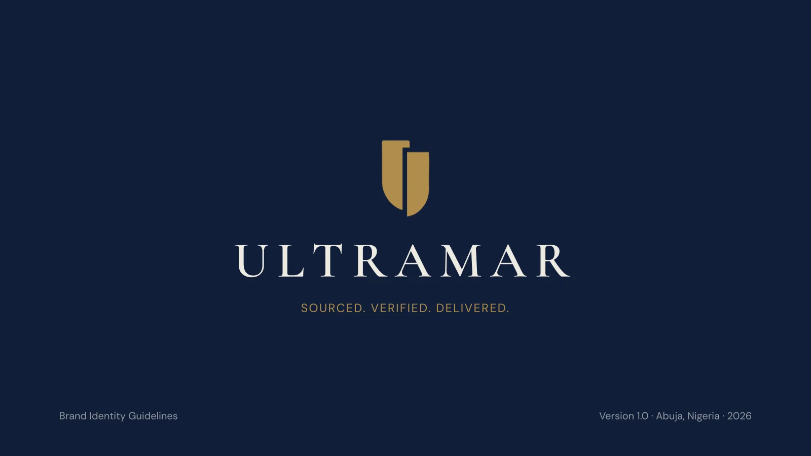 Cover of the Ultramar brand identity guidelines