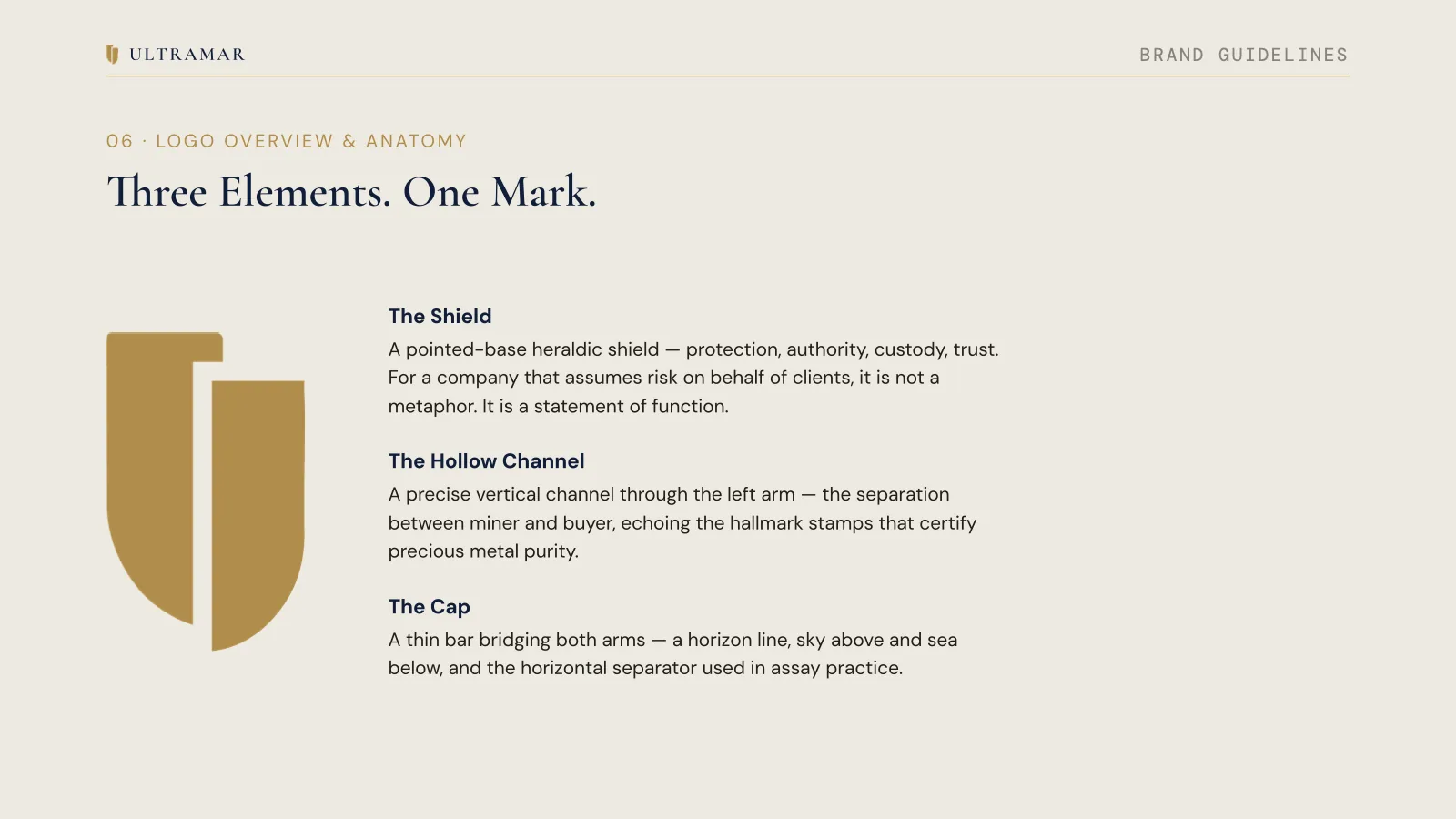 Guidelines spread: the anatomy of the Ultramar shield mark